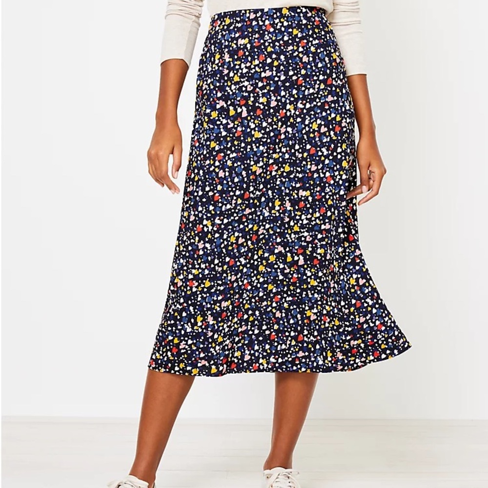 Heart Print Midi Skirt